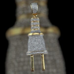 10k gold .85 carat weight si natural plug diamond pendant