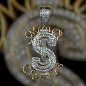 10k gold 0.6 carat weight si-i natural money chasers diamond pendant