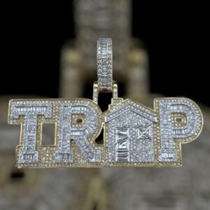 10k gold 2.15 carat weight vs-si natural TRAP diamond pendant