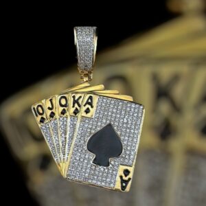 10k gold 0.5 carat weight si natural royal flush diamond pendant