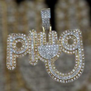 10k gold .92 carat weight si natural plug diamond pendant