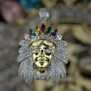 10k gold 3.25 carat weight vs-si natural chief diamond pendant