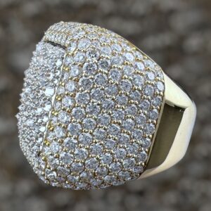 10k gold 9.51 carat VVS lab diamond inverted mosaic square ring