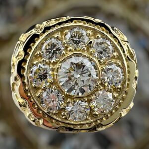 10k gold 2.55 ctw VVS lab diamond nugget ring