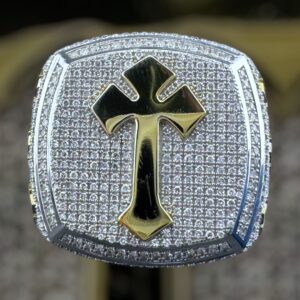10k white gold 2.5 carat diamond cross ring