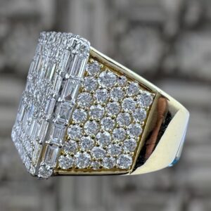 10k gold 9.8 carat vvs lab diamond baguette ring