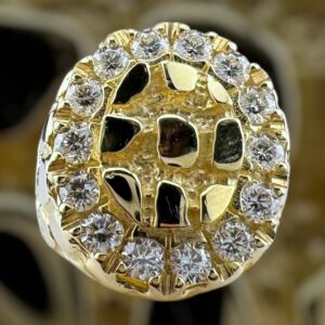 10k gold 2.35 ctw VVS Lab diamond nugget ring