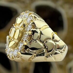10k gold 2.35 ctw VVS Lab diamond nugget ring