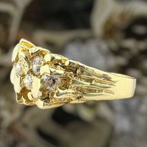 10k gold .60 ctw vvs lab diamond nugget ring
