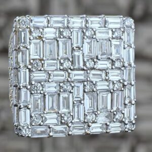 10k gold 9.8 carat vvs lab diamond baguette ring