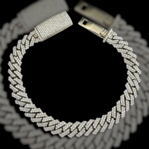 10k white gold 12.8mm 5.59 carat weight vs miami cuban link bracelet