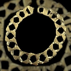 10k gold 14mm diamond cut x brush bracelet