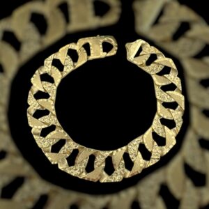 10k 15.7mm diamond cut nugget x brush bracelet