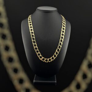 10k gold 12.5mm diamond cut chain