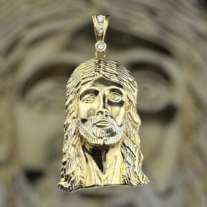10k white/yellow gold two tone jesus head