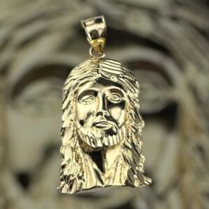 10k gold jesus head pendant