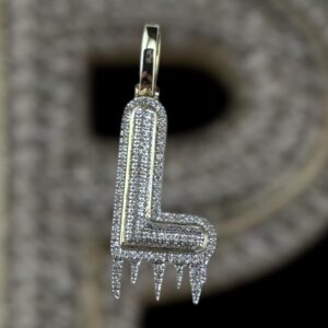 drippy “L” diamond pendant
