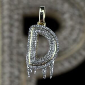 drippy “d” diamond pendant