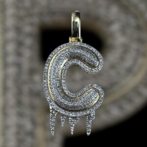 drippy “C” diamond pendant