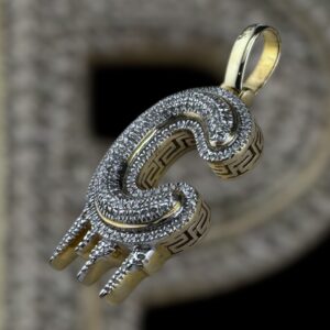 drippy “C” diamond pendant