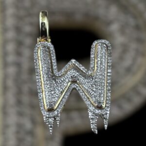 drippy “W” diamond pendant