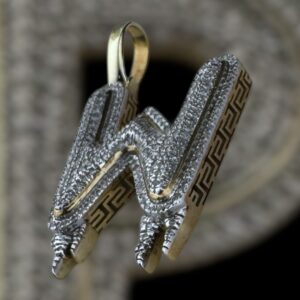 drippy “W” diamond pendant