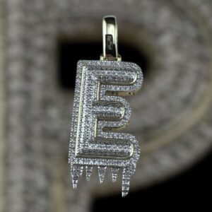 drippy “E” diamond pendant