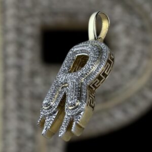 drippy “r” diamond pendant