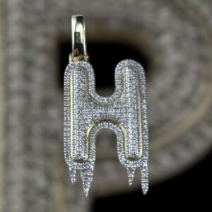 drippy “h” diamond pendant