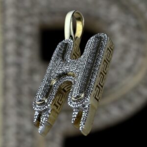 drippy “h” diamond pendant