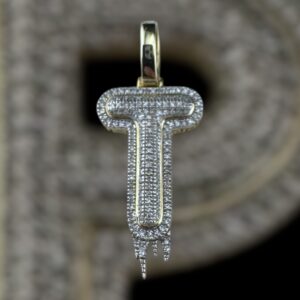drippy “T” diamond pendant