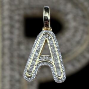 drippy “A” diamond pendant