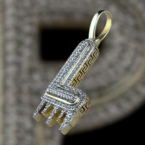 drippy “L” diamond pendant