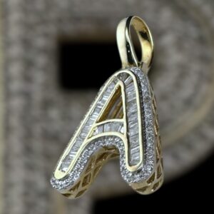 drippy “A” diamond pendant