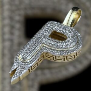 drippy “P” diamond pendant