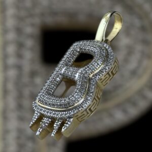 drippy “B” diamond pendant