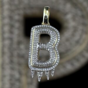 drippy “B” diamond pendant