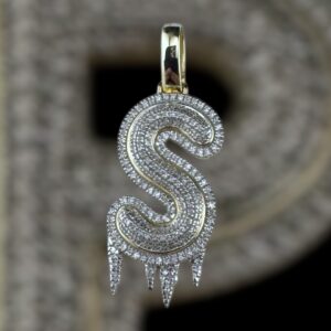 drippy “S” diamond pendant