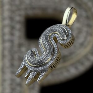 drippy “S” diamond pendant