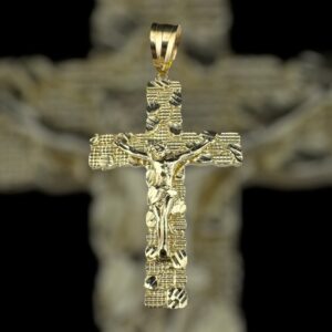 10k gold nugget style jesus on a cross