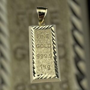 10k gold bar pendant