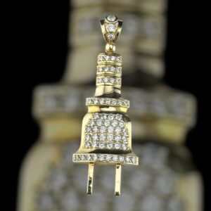10k gold cz plug pendant