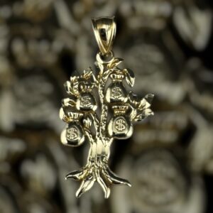 10k gold money tree pendant