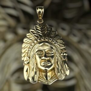 10k gold headdress pendant