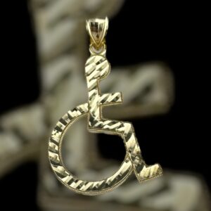 10k gold wheelchair pendant