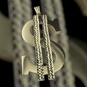 10k gold dollar sign pendant
