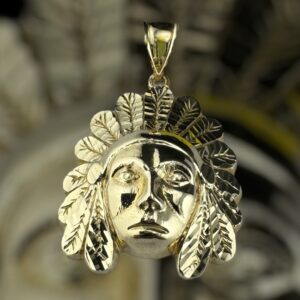 10k gold headdress pendant