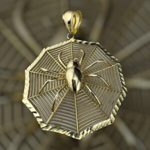10k gold spider pendant