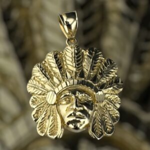 10k gold headdress pendant
