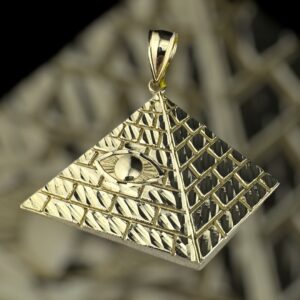 10k gold pyramid with eye pendant